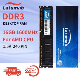 RAMs Latumab RAM DDR3 16GB 1600MHz PC312800 for AMD CPU Motherboard Memory Ram 240pin 1.5V PC Memory Ram Module