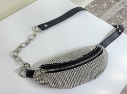 Waist Bags Luxury Fanny Pack For Women Bag Brand Designer Rhinestone Leather Glitter Women039s Belt Bum Chest 20212207383