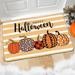 Carpets Halloween Floor Mat Funny Pumpkin Ghost Castle Indoor Entrance Doormat Anti-slip Kitchen Carpet Decorative Colorful Home Decor