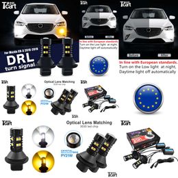 for Mazda CX3 CX-3 (DK) 2015 2016 2017 2018 2019 2020 Car Accessories 2pcs Led Daytime Running Light Turn Drl 2in1