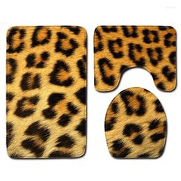 Bath Mats 3 Pieces Set Bathroom Mat Animal Pattern Floor Carpet Waterproof Carpets Toilet Seat Cover Decor