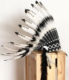 Indian Feather Headdress American Indian Feather Headpiece Feather Headband Headwear Party Decoration Photo Props cosplay4092825