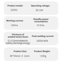 GX591 Welding Machine Control Board Support Welding 0.1mm-0.2mm Nickel Sheet 12V Spot Welder PCB Circuit Board for 18650 Battery