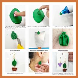 18x Plastic Clay Cutters for Earring Jewelry Making DIY Plant Cactus Earring Cutter Mold Set for Christmas Birthday Gift