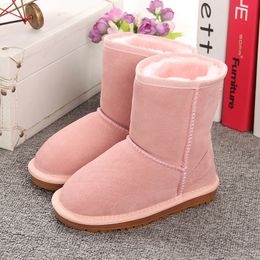 Real Snow Boots Boys and Girls Style Kids Snow Boots Waterproof Slip-on Children Snow Boots Teenage Students Winter Boot Shoes