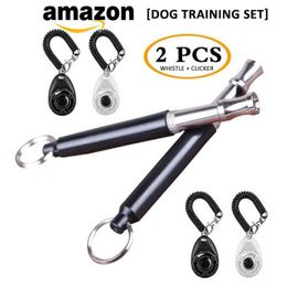 Dog Training Clicker Pet Cat Plastic New Dogs Click Trainer Aid Tools Adjustable Wrist Strap Sound Key Chain Pet Dog Supplies