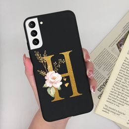 For Samsung Galaxy S22 Plus Ultra Soft Silicone Cute Flower Letter Couple Cover For SamsungS22 S 22 S22plus S22ultra Phone Cases