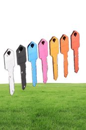 10 Colours Mini Folding Knife Keychain Outdoor Gadgets Key Shape Pocket Fruit Knifes Multifunctional Tool Key chain Sabre Swiss Sel4025545