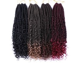 22quot Goddess Box Braids Crochet Hair with Curly End Bohemian Box Braiding Hair Extensions 12 Strandspcs Ombre Braiding Hair4237502
