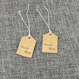 Party Decoration 600pcs Kraft Paper Tags String Scallop Head Label Luggage Wedding Hand Made Tag 3x2cm