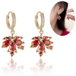 Dangle Earrings Luxury Fashion Red Zircon For Women Personality Tassel Pendant Earring Wedding Jewellery Party Gifts