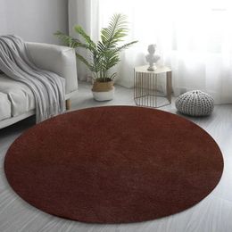 Carpets Thicken Round Carpet Sitting Room Coffee Table Bedroom Bedside Blanket Household Solid Colour Black