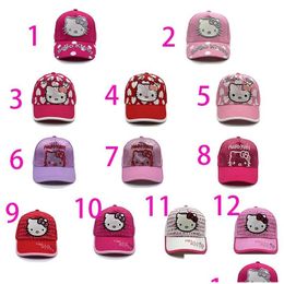 Caps Hats Childrens Cartoon Baseball Hat Katie Cat Ball Cup Söt melodi Sunshade Drop Delivery Baby Kids Maternity Accessories OT38S