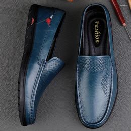 Casual Shoes Mens Slip-on Loafers High Quality Men Genuine Leather Male Flats Fashion Moccasin Comfy Driving