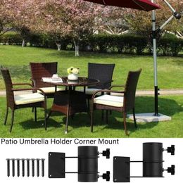 Patio Umbrella Holder Clip Outdoor Umbrella Base Umbrella Clamp Mount Bracket Adjustable Railing Umbrella Mount Outside For