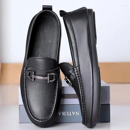 Casual Shoes Genuine Leather Loafers Men Penny Moccasins Slip On Soft Flat Dress Men's Male Footwear Driving