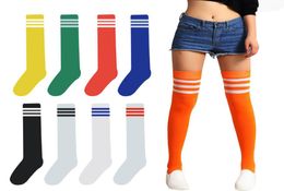 2017 Fashion Striped Over Knee Socks Women Cotton Thigh High Over The Knee Stockings for Ladies Girls Cheerleaders Socks 8294963