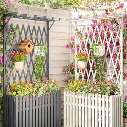 Decorative Plates Flower Stand Outdoor Terrace Solid Wood Planter Fence Garden Balcony Box Partition