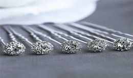10Pcs Fashion Wedding Bridal Pearl Flower Clear Crystal Rhinestone Hair Pins Clips Bridesmaid Hairwear Jewellery Hair Accessories H06232558