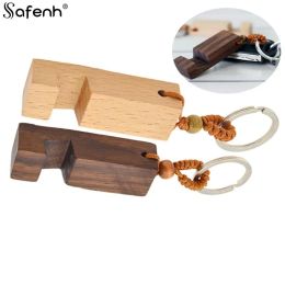 1PCS New Creative Lightweight Slim Design Wooden Mobile Phone Stand Holder Stand Pendant Keychain Universal Desk Phone Support