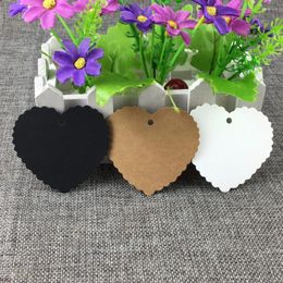 Party Decoration 600pcs/lot 6x6.5cm 3 Colours Wave Heart Kraft Paper Gift Hang Tags Bookmark Wedding Christmas Scallop Label Blank Luggage