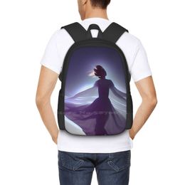 Dance Along The Light Of Day School Bag Big Capacity Backpack Laptop Ai Generated Fantasy Inspiring Beautiful Landscape Woman