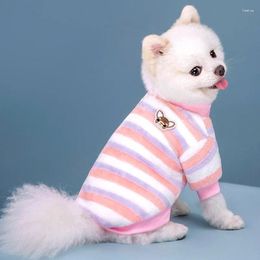 Dog Apparel Winter Cat Dogs Warm Sweater Stripe Colour Jumpsuits Soft Cosy Sweatshirts Puppy Pet Clothes For Small Medium