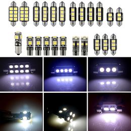 23Pcs T10 5050 Car White LED Light Mini Bulbs Kit Interior Dome Footwell Trunk Licence Plate Lamps for Bmw E53 E60 E90 Golf 4 7