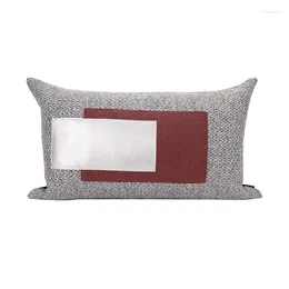 Pillow Nordic Cover 30x50cm Cotton Linen Patchwork Waist Case Red Grey INS Sofa Covers Home Decor S