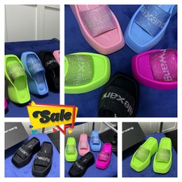 Designer Sandals Slippers Luxury Womens Velvet material rhinestone Velcro tape party Rooms GAI Slip-On Size 35-42 6cm-10cm shoes soled black shoemaker