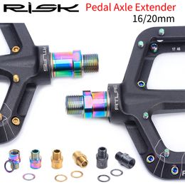 Risk RT109 Titanium Bike Pedals Extenders 16mm/20mm With Washer MTB Mountian Bicycle Light Pedels Lengthed Streched With Gasket