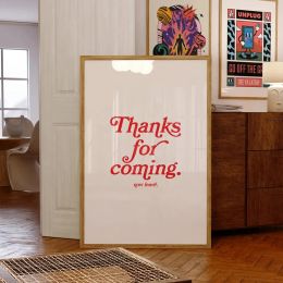 Funny Thanks For Coming Typography Bright Art Colourful Wall Art Canvas Painting Posters For Living Room Home Decor