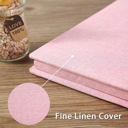 10-inch 20 Pages Self Adhesive Photo Album DIY Scrapbook Rustic Linen Cloth Cover Personalise Album for Wedding Memory Album