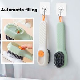 Multifunctional Shoe Brush Automatic Liquid Adding Laundry Brushes Washing Clothes Soft Bristles Brush Home Cleaning Tools