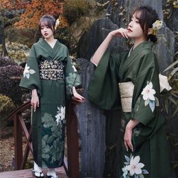 Traditional Kimonos Women Yukata Haori Long Bathrobe Vintage Stage Photography Cosplay Costumes Elegant Evening Party Dress