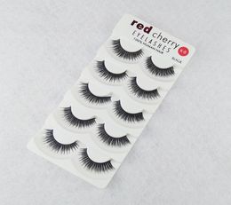 Red Cherry 5 Pairs False Eyelashes 18 Styles Black Cross Messy Natural Long Thick Fake Eye lashes Beauty Makeup High Quality4253969