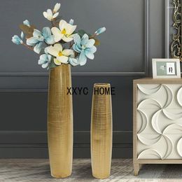 Vases Grand Gold Book Flower Vase Ceramic Large Size Tall Decorative For Luxury Room Aesthetic Vaas Wedding Centerpiece 50VA