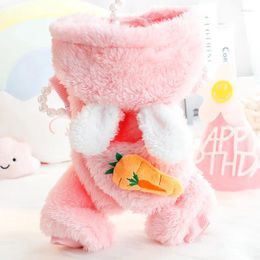 Dog Apparel Winter Four Legs Fleece Clothes For Cold Weather Thick Carrot Decoration Legged Cute 3D Backpack Pet