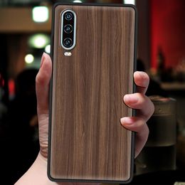 Carved Wood Phone Case For Huawei P50 P40 P30 Lite E P20 Pro Y9 Y7 Y6 2019 P Smart 2021 Z Y6p Y7a Y9s Cover Funda Coque Silicone