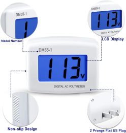 AC 110V 220V Digital Voltmeter EU US Plug Volt Metre Socket Voltage Tester LCD Display Voltage Metre Wall Flat Voltage Metre