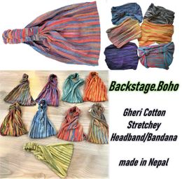 Gheri Cotton Elastic Hippie Bohemian Bandana Headband Stretchable Hair Tie band