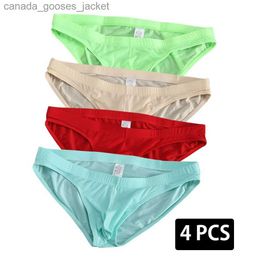 Underpants 4 pieces of mens underwear summer ultra-thin ice silk fabric transparent quick drying underwear large-sized sports shorts M-4XL C240411