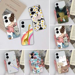 Trendy Case For Oppo Realme C33 Cute Bear Clear Phone Protective Back Cover For Realme C 33 RealmeC33 Soft TPU Funda Bumper Capa