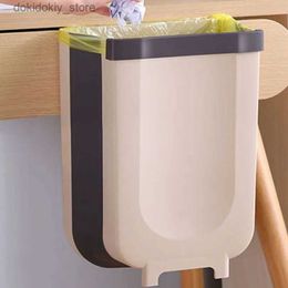 Waste Bins 1PC kitchen trash can foldable hanin household cabinet door wall mounted storae bin arbae bin kitchen waste basket L49