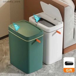 Waste Bins 15L Automatic Packin Trash Can Smart Narrow trash can For Bathroom Toilet Waterproof arbae Bin Smart Home L49