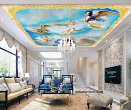 Wallpapers Custom Any Size 3D Stereo Angel Ceiling Murals Wallpaper Living Room Blue Europe Ceilings