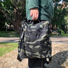 School Bags Korean Camouflage Backpack Fashion Waterproof Nylon Cloth Large Capacity Multi-purpose Travel Bagpack Unisex Black Rucksack