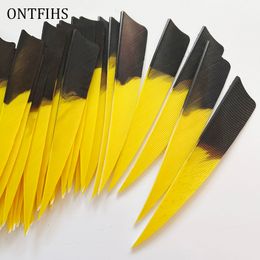 36Pcs Right/Left Wing 4Inch Shield Cut Arrows Fletches Color Gradient Natural Turkey Feather Archery DIY Accessories