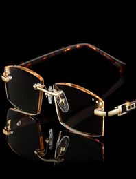 Sunglasses Fashion Luxury Designer Reading Glasses Rimless Diamond Cutting Frame Square Reader Men Women Presbyopia Antiblue Ligh5553324