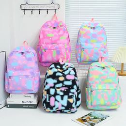 School Bags 3pcs/set Casual Daypack Cute Gradient Fashion Women Nylon Work Rucksack For Gift